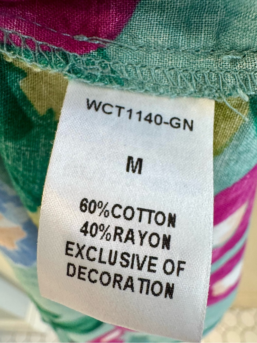 THML Multicolor Floral Tank in Teal, Pink and Orange - Picture 3 of 4